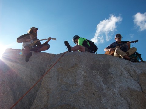 Music Begins The music begins as I wait for a party to clear the summit blocks